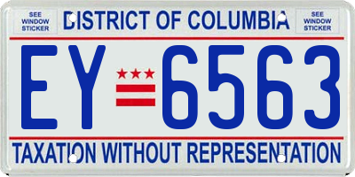 DC license plate EY6563