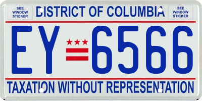 DC license plate EY6566