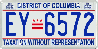 DC license plate EY6572