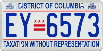 DC license plate EY6573
