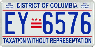 DC license plate EY6576
