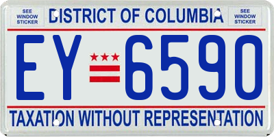 DC license plate EY6590