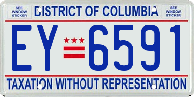 DC license plate EY6591