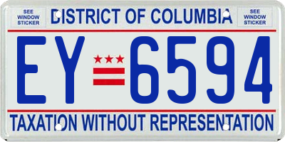 DC license plate EY6594