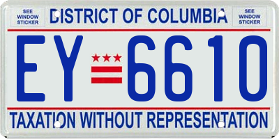 DC license plate EY6610