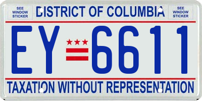 DC license plate EY6611