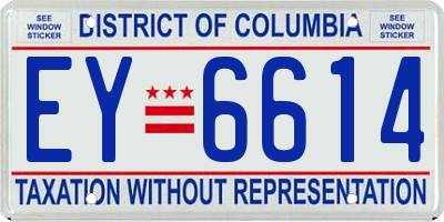 DC license plate EY6614