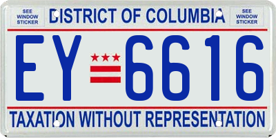 DC license plate EY6616