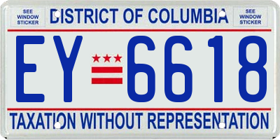 DC license plate EY6618