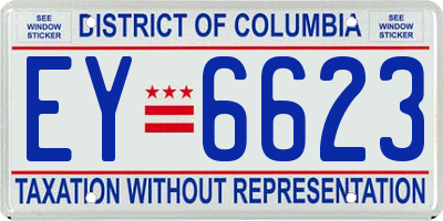 DC license plate EY6623