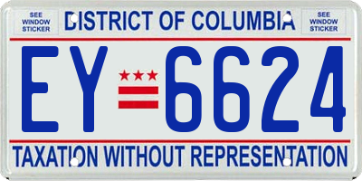 DC license plate EY6624