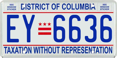 DC license plate EY6636
