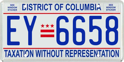 DC license plate EY6658