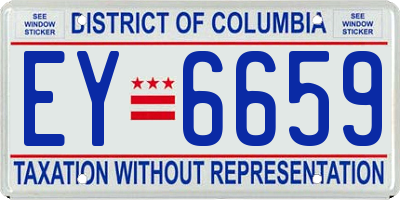 DC license plate EY6659