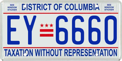 DC license plate EY6660