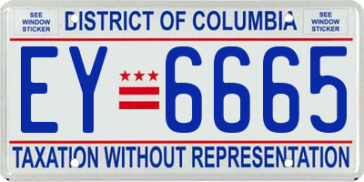 DC license plate EY6665