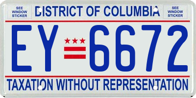 DC license plate EY6672