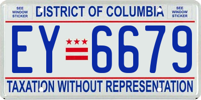 DC license plate EY6679