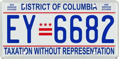 DC license plate EY6682