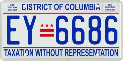 DC license plate EY6686