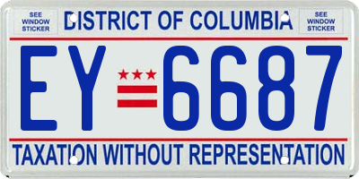 DC license plate EY6687