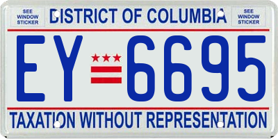 DC license plate EY6695