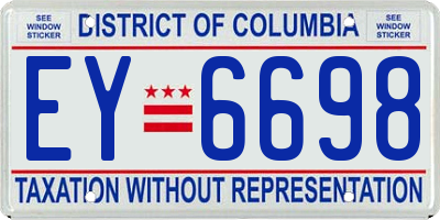 DC license plate EY6698