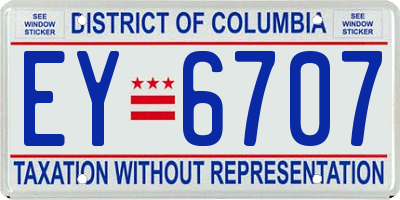 DC license plate EY6707