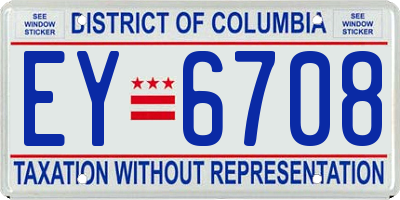 DC license plate EY6708