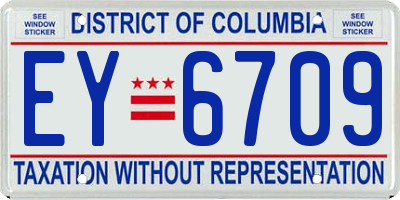 DC license plate EY6709