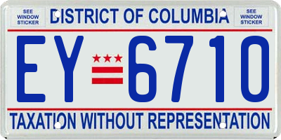 DC license plate EY6710