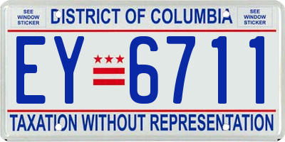 DC license plate EY6711