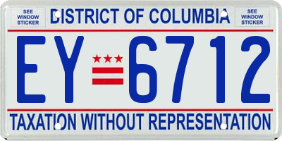 DC license plate EY6712