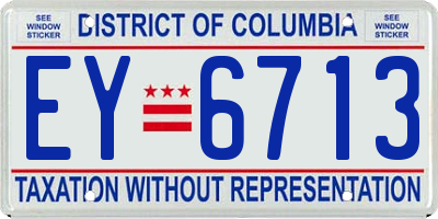 DC license plate EY6713