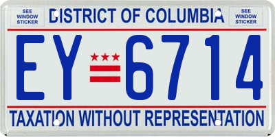 DC license plate EY6714