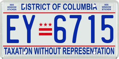 DC license plate EY6715