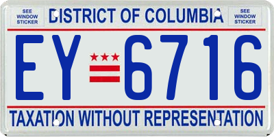 DC license plate EY6716