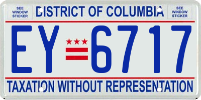 DC license plate EY6717