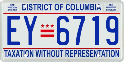 DC license plate EY6719