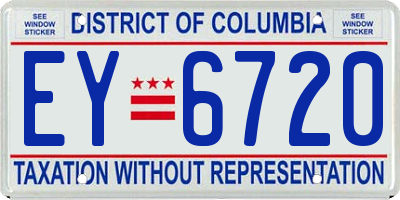 DC license plate EY6720