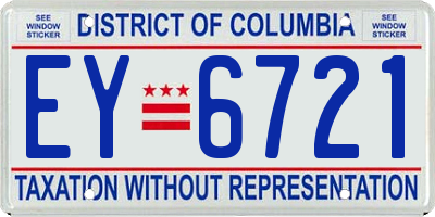 DC license plate EY6721