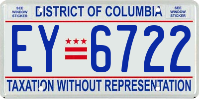 DC license plate EY6722