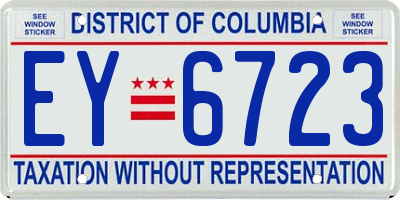 DC license plate EY6723