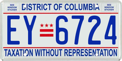 DC license plate EY6724