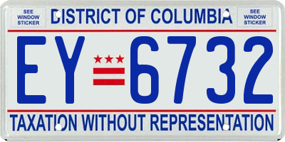 DC license plate EY6732