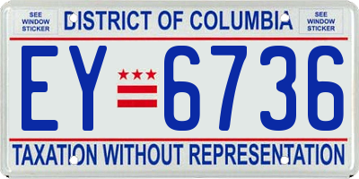 DC license plate EY6736