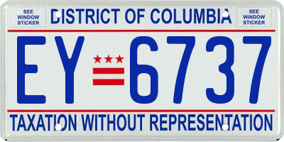 DC license plate EY6737