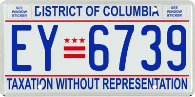 DC license plate EY6739