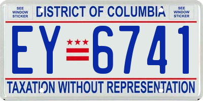 DC license plate EY6741