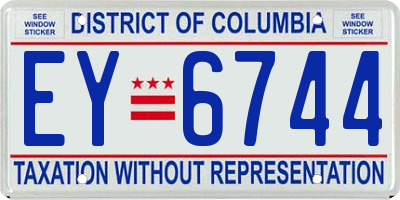 DC license plate EY6744